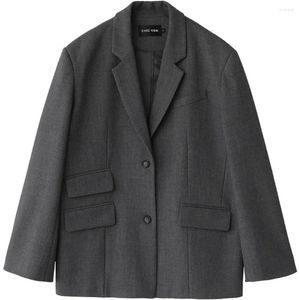 Abiti da donna Abbigliamento Office Lady Blazer Polsini Ricami Spalle larghe Abito in twill Capispalla da donna autunno Top eleganti