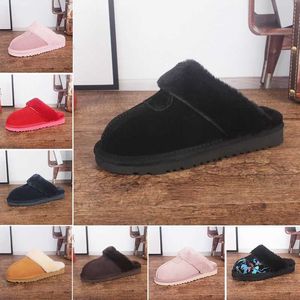 Autumn and winter new Keep Warm Cotton Slipper Half Loafer Indoor Men Women Scuffs Rubber Fabric Plush Soft Fur Fuzzy Slippers snow