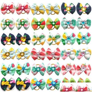 Dog Apparel Cute Dog Apparel Accessories Pet Hair Bows Rubber Band Headdress Different Styles And Colors Drop Delivery Home Garden Pet Dhofx