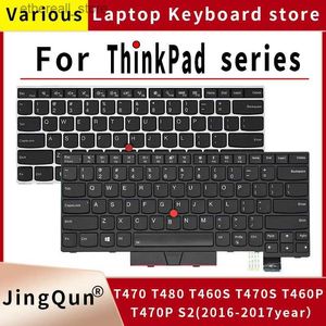 Klawiatury US Laptop Klawiatura dla Lenovo Thinkpad T470 T480 T460S T470S Nowa S2 Notebook English Keyboard z podświetleniem Q231121