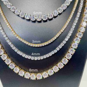 Super High Quality Cz Hip Hop Tennis Chain Wholesale Iced Out Tennis Necklace 316l Stainless Steel Tennis Chain