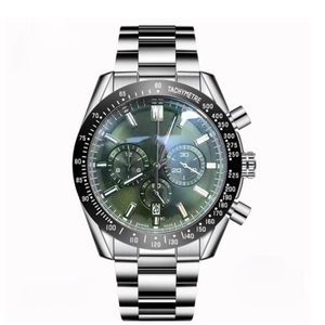 NEW Men's Watches Green Dial Men WristWatch Leather Quartz VK Fitness Watch Sports Male Clock Chronograph Japan movement242h