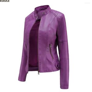 Women's Leather PU JACKETS MISS Autumn Winter Faux Women Long Sleeve Zipper Slim Motor Biker Coat Female Outwear Tops