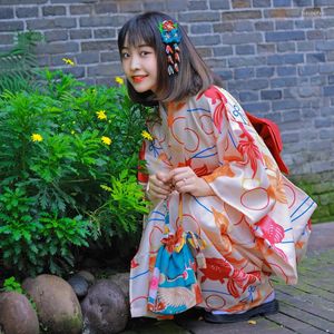 Ethnic Clothing Cherry Beauty Japanese Kimono Women Formal Red Goldfish Handle Modified Standard Version Traditional Japan Girl