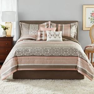 Zestawy pościeli 7 -Róż Jacquard Combarding Set Set King Quilt Cover Bedroom Bed 231121