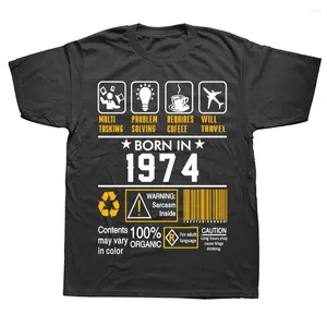 Camiseta masculina novidade incrível em 1974 -1976 gráfico streetwear manga curta presentes de aniversário estilo verão camiseta roupas masculinas
