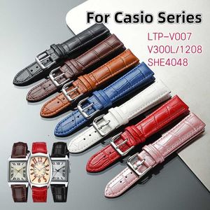 Leather Watch Strap For Casio LTP-V007L MTP-1303 1375 LTP-V007L-7E1/1208/LTH-1060/4048 Women's Watch Chain