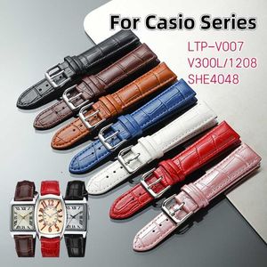 Läderarmband för Casio LTP-V007L MTP-1303 1375 LTP-V007L-7E1/1208/LTH-1060/4048 Klockkedja för kvinnor