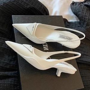 Sandálias Pointy Cover Toe Mid Salto Fino Sapatos Mulheres Marca Design Rosa Cor Verde Elegante Baixo Salto Stiletto Slingback Lady