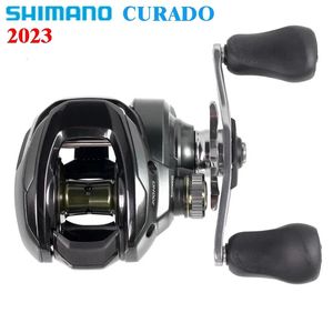 フライフィッシングリール2 2023 Shimano Curado 200 201 200hg 201hg 200xgドロップレットホイールベイトスローロードサブホイール遠心ブレーキ魚231121