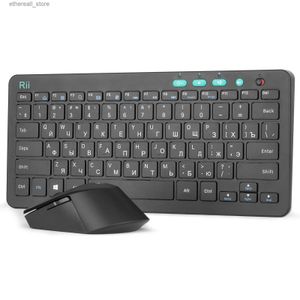 Keyboards Rii RKM709 2.4 Russian Wireless Keyboard and Mouse Combo Multimedia Office Keyboard for PC Laptop and Desktop Business Office Q231121