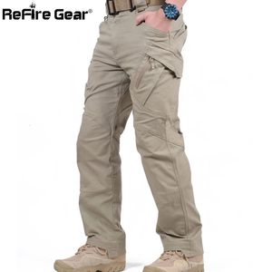 Calças masculinas IX9 City Tactical Cargo Pants Homens Combate SWAT Exército Militar Calças Algodão Muitos Bolsos Stretch Flexível Homem Calças Casuais XXXL 231120