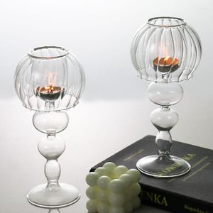 Ljushållare 2st Glass Set Tealight Holder Home Decor Wedding Table Centerpieces Crystal Dinner Ornament