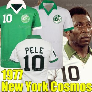 New York Cosmos 1977 Retro voetbaltruien #10 Pele Cruyff Beckenbauer Home Wit weg groen klassieke vintage voetbal shirts uniformen mannen