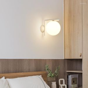 Wall Lamps 5W LED Bedside Lamp G9 Bulb Sconce Light Fixture Acrylic Globe Lampshade Surface Mounted Bedroom El Aisle Hallway