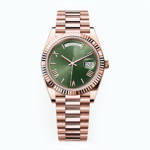 남성 시계 날짜 18K 자동 Caijiamin 40mm 904L 다이아몬드 숨겨진 접이식 버클 36mm 시계 방수 DHGATE U1 JASON007