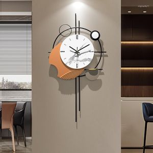 Orologi da parete moda grande orologio da salotto arte nordic di lusso silenzioso meccanismo creativo silenzioso design moderno reloj decorazioni per la casa
