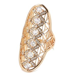 Trauringe Kinel Unique 585 Rose Gold Big Ring für Damen Fashion Natural Zircon Party Engagement Schmuck 2023