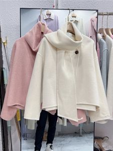 Misturas de lã feminina coreano pequeno dupla face cashmere casaco feminino curto estilo desleixado cachecol colarinho fino casaco de lã de alta qualidade 231121