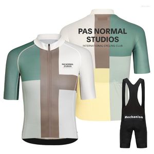 Racing Sets 2023 Pas Normal Studios Cycling Jersey Set Summer Men Clothing MTB Maillot Ropa Ciclismo PNS Bike Sportswear Bib Shorts