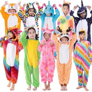 Pyjamas barn flicka sömnkläder onesie djur tecknad jumpsuit dinosauri panda kostym vinter barn pojkar pajamas 231120