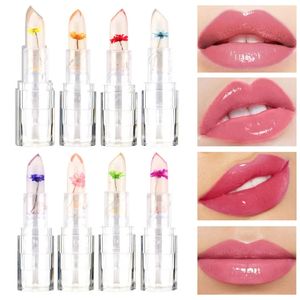 Rossetto Crystal Jelly Balsamo per labbra Rossetto Fiore Temperatura Cambia colore Balsamo per labbra Gloss Trasparente Idratante a lunga durata Trucco 1Pc 231121