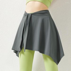 Skirts 2023 Quick Drying Hip Covering Skirt Fitness Dance Shawl Running Waist Anti Light Outside Women's Sports Yoga Gray