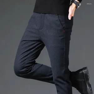 Erkek pantolon yüksek kaliteli modaya uygun iş düzenli uydurma düz marka tüm sezon gündelik uzun pantolonlar dropship