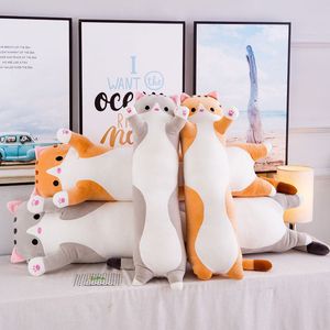 Plush Dolls 50130CM Kawaii Long Cat Pillow Toy Stuffed Doll Soft Sleep Cute Nap Home Decor Birthday Gift for Girls 230421