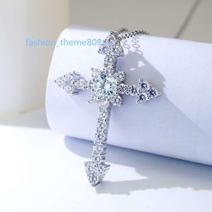 Fine Jewelry Necklaces 925 sterling silver Moissanite pendant chain Necklace Men Cross Religious Custom Couple Jewelry Set