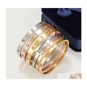 Charm Armband Women Lovers Armband Sier Gold Bangles Men LuxuryDesigner Jewelry Titanium Steel Par Simple Fashion No Bolt Driv DH3JB