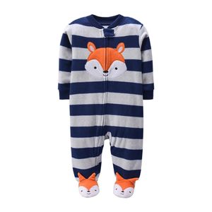 Macacão com pés quentes bebê 2023 outono inverno bonito animal micro polar velo bebê pijama infantil sleepwear 0 3 12m 231120