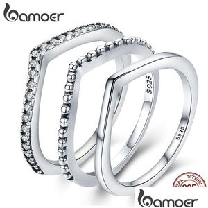 Band Rings 100% 925 Sterling Sier Water Droplet Clear Cz Finger Rings For Women Wedding Engagement Jewelry Girlfriend Gift P Dhgarden Otrsx