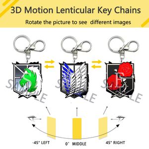 AOT Portachiavi con badge anime 3D per pendenti per zaino in PET acrilico dimensioni 6 cm, pendenti per auto, accessori moda, regali creativi personalizzati