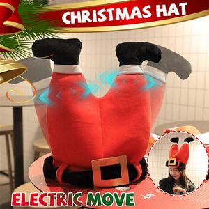 Cappelli Cappelli Divertenti Parodia Scherzo Cappello di Natale elettrico Regalo di Natale elettrico Bambola Canta canzoni Pantaloni di Babbo Natale Giocattolo Regalo Per bambini Adulti Disponibile 231121