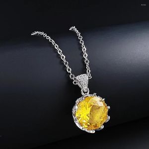 Correntes 2023 na moda design exclusivo amarelo bud colar pingente para mulheres festa presente dia dos namorados jóias J8109-Necklace