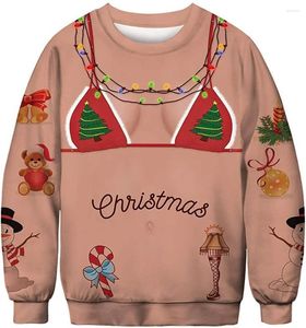 Men's Hoodies Autumn And Winter Christmas Women's Digital Printing Round Neck Sweater Top Ugly Long Sleeve