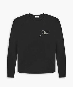 Designer Clothing Hoodies Sweatshirts Rhude Slogan Embroidered Raglan T-shirt Made of Pure Cotton Casual Round Neck with a Base Men Women's Trendy Brand