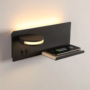 ウォールランプLED Wireless充電USBライト屋内照明付きモダンなsconce