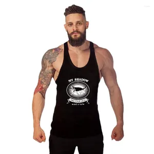 Herren-Tanktops, Motiv: Deutscher Schäferhund (schwarzer Rücken), Top, Herren, Fitnessstudio, T-Shirt, Herren-Druck, kein Verblassen, M