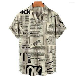 Männer Casual Hemden Hawaiian Strand Sommer Hemd 3D Gedruckt Vintage S Papiere Männer Frauen Mode Übergroße Berufung Kurzarm männer