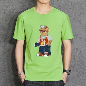 Camas de camisetas masculinas urso de skate em jersey impressão masculina tee clássica Hip Hop Tshirts Sports Camiseta de algodão básica Camiseta macia para homens