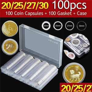 Storage Boxes Bins 100Pcs/Set Clear Coin Capse Holder Case 30Mm Transparent Collectable Box For Commemorative Medal Container Drop Dhkht