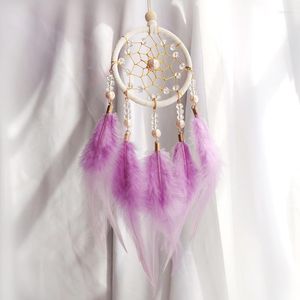 Dekorativa figurer Dream Catcher Feather Wind Chime Decoration Home Car Pendant Balcony Window Style Party Holiday Presents