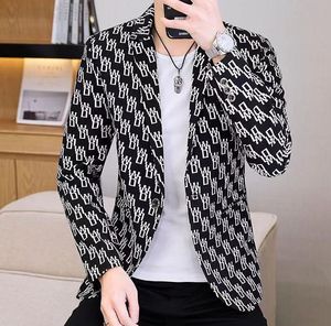 Herrdräkter blazrar en knapp kostym koreansk stil smal passform plus storlek casual jackor för män svart blzer kappa plus storlek 3xl
