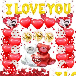 Other Event & Party Supplies Creative Love Heart Bear Balloons Birthday Valentines Day Party Decor Air Helium Globos Wedding Decoratio Dhdso