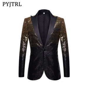 Party Show Suits for Men Blazers Nowe gradient gradientowa Piosenkarka Piosenkarka sceniczna coroczne spotkanie