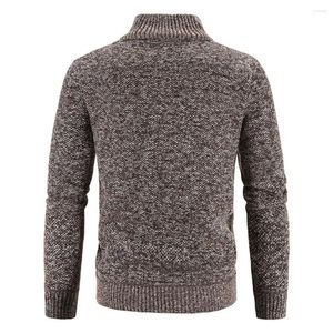 Maglioni da uomo Maglione lavorato a maglia da uomo Elegante cardigan con zip intera con tasche Tinta unita Manica lunga Allenamento casual