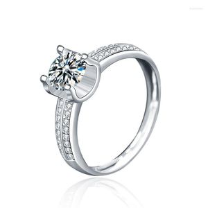 Cluster Rings Moissanite Ring 925 Sterling Silver Ladies Luxury Wedding Engagement Bull Head Proposal Diamond