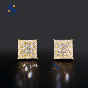 Atacado Real 925 Sterling Silver Stud Brincho Round Zircon Cz Fashion Ear Studs Jóias para homens